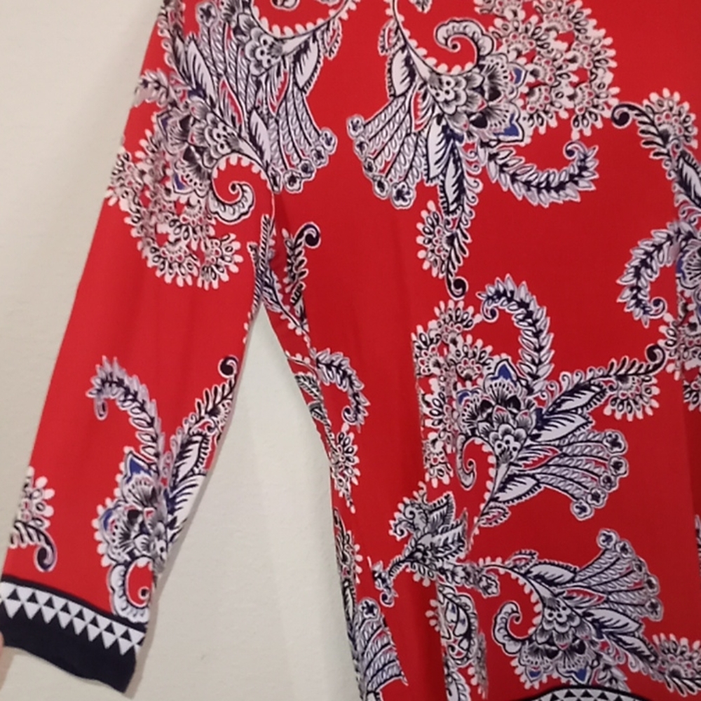 Ruby Rd. Floral Jersey Ruched Tunic - Picture 5 of 13